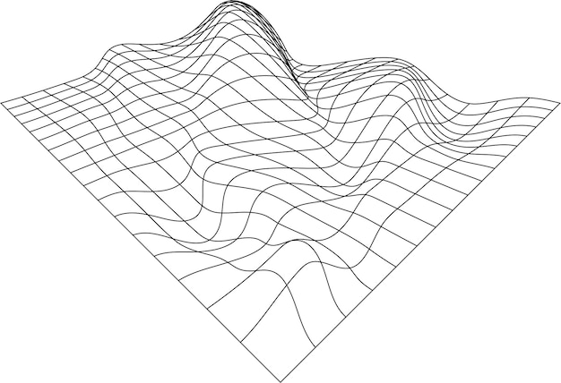 Vector estructura alámbrica de onda