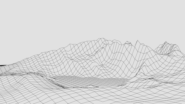 Estructura alámbrica paisaje alambre Estructura alámbrica líneas de terreno diseño de paisaje paisaje 3d
