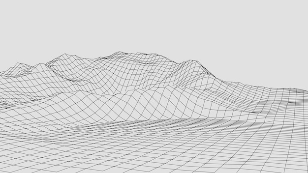 Estructura alámbrica paisaje alambre Estructura alámbrica líneas de terreno diseño de paisaje paisaje 3d