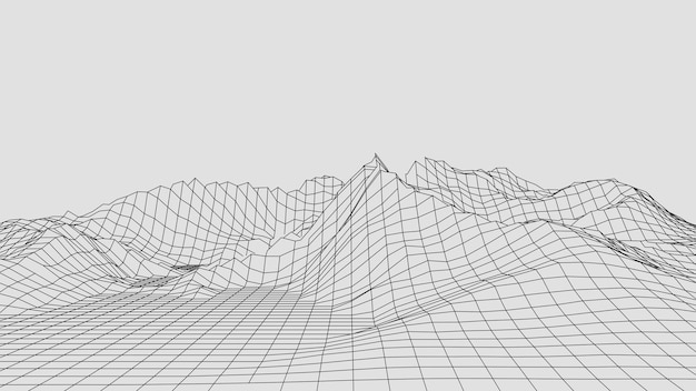 Estructura alámbrica paisaje alambre Estructura alámbrica líneas de terreno diseño de paisaje paisaje 3d