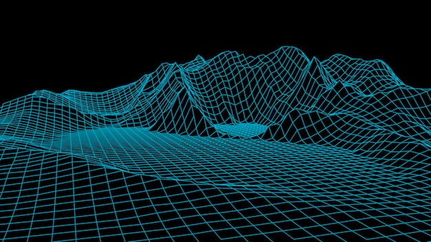 Estructura alámbrica paisaje alambre Estructura alámbrica líneas de terreno diseño de paisaje paisaje 3d