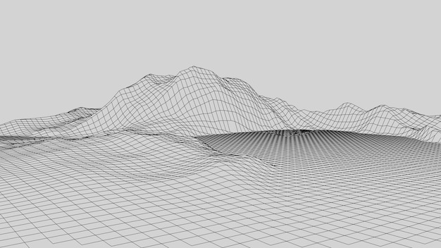 Estructura alámbrica paisaje alambre Estructura alámbrica terreno diseño de paisaje paisaje 3d