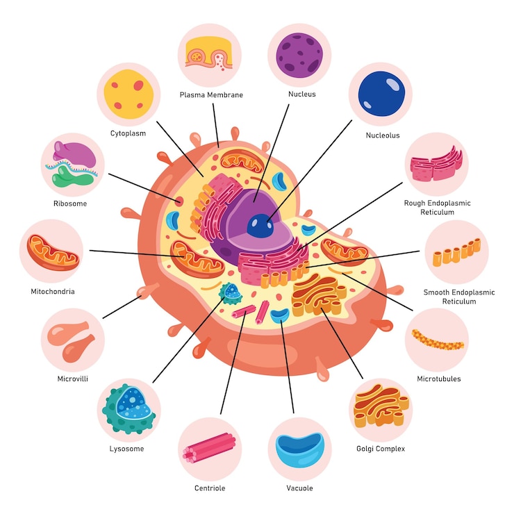 Vector la estructura de las células humanas