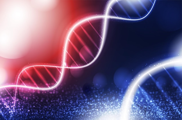 Estructura de código de secuencia digital de adn con concepto de ciencia brillante y fondo de nano tecnología