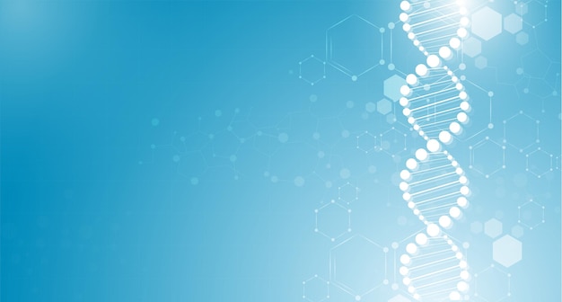Estructura de código de secuencia digital de ADN con concepto de ciencia brillante y fondo de nano tecnología