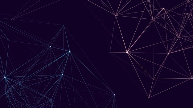 Estructura de conexión de red Fondo azul abstracto con puntos y líneas móviles Ilustración futurista Diseño de tecnología digital Ilustración vectorial
