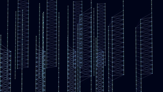 Estructura de conexión de red Tecnología de conexión de grandes datos Fondo científico vectorial Fondo futurista de negocios