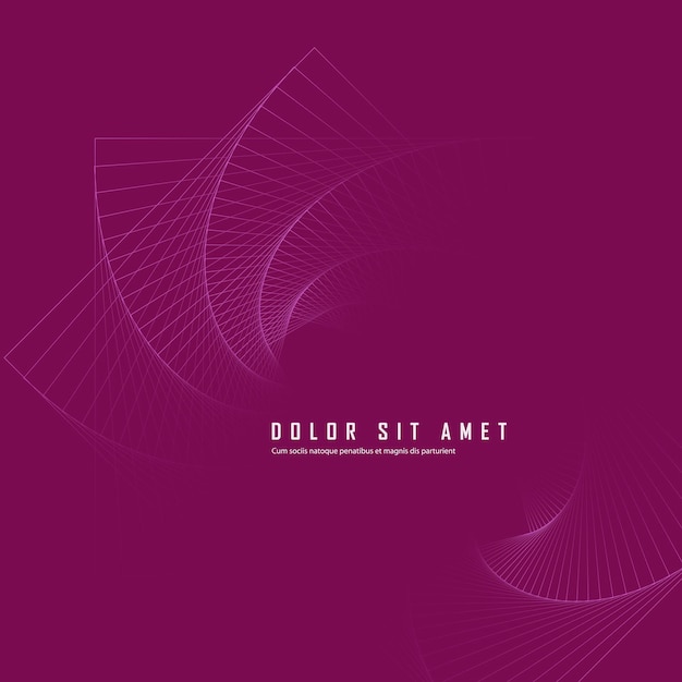 Estructura cuadrada de giro abstracta para diseño decorativo Elemento decorativo Arte de círculo abstracto