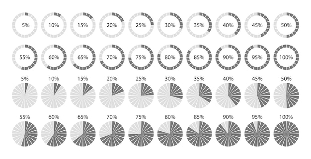 Estructura del diagrama de progreso Templata de carga del 100 por ciento del círculo Gráfico circular redondo Esquemas con sectores