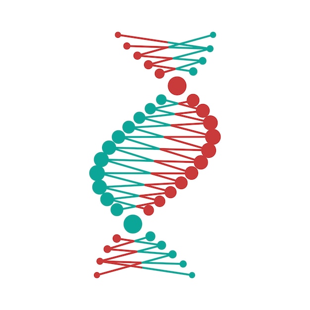 Estructura de hélice de código genético aislado de molécula de adn