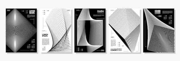 Estructura de línea de mezcla moderna conjunto de diseño de portada abstracto