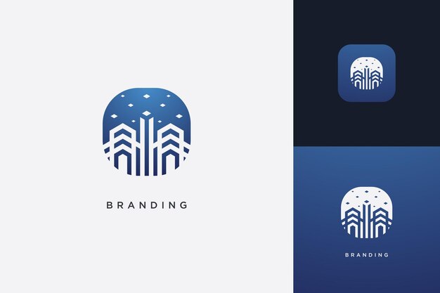 Estructura moderna del logotipo del edificio