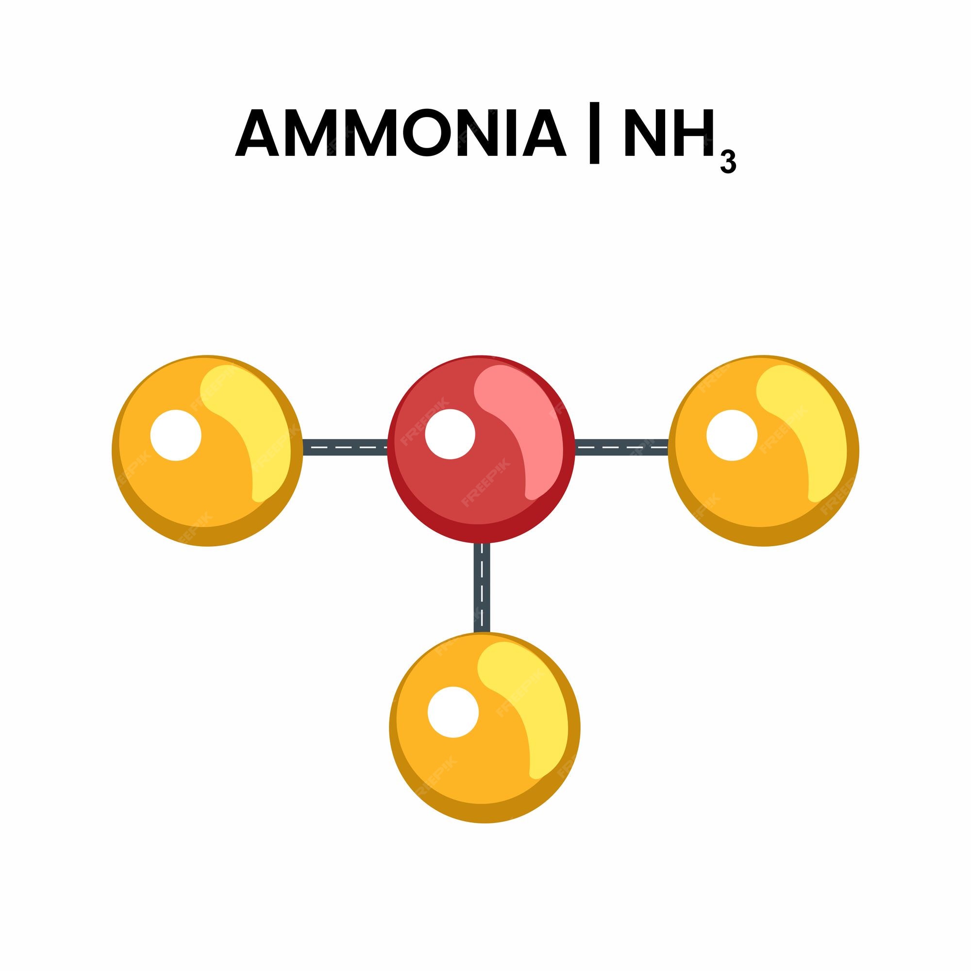 Estructura de la molécula de amoníaco. nh3 formado por nitrógeno e  hidrógeno. fórmula molecular. | Vector Premium