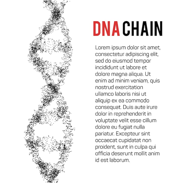 La estructura de la molécula de la cadena de ADN y las neuronas Concepto de visualización científica