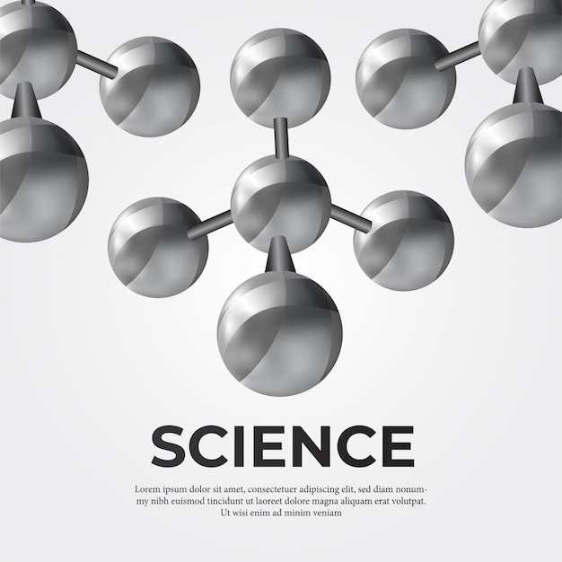 estructura de la molécula de metal para la ciencia