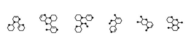 Estructura y molécula de sustancia Colección de iconos de contorno de moléculas modernas Molécula o fórmula