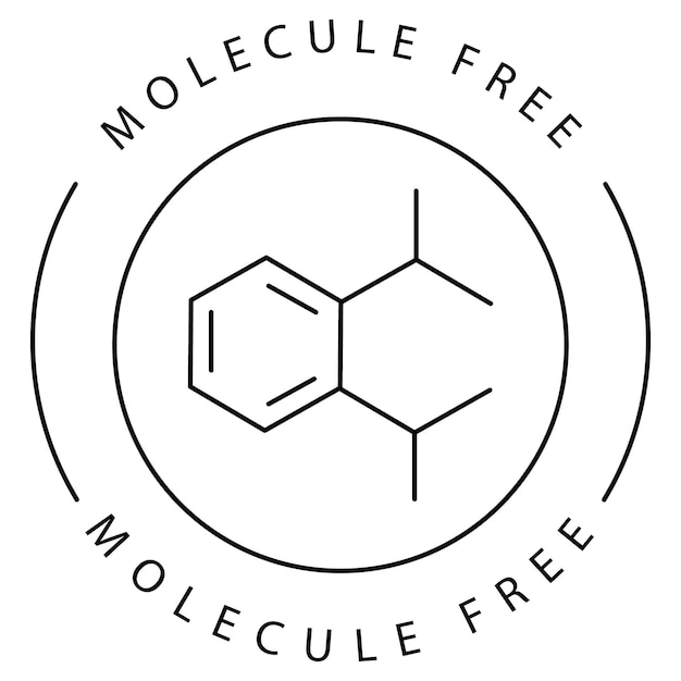 Estructura molecular para el diseño de íconos vectoriales de química sin ftalatos