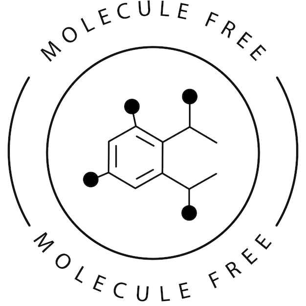 Estructura molecular ecológica en el diseño de íconos vectoriales de química verde