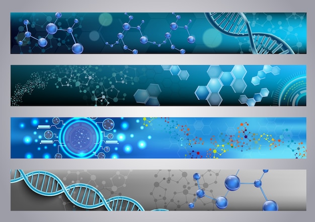 Vector estructura molecular y fondo de adn