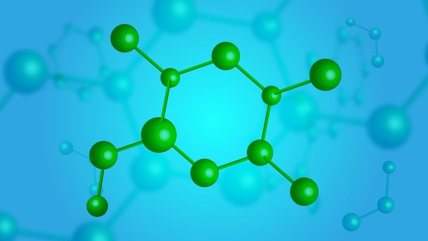 Estructura molecular Representación 3D Conceptos de ciencia y tecnología biológica química médica