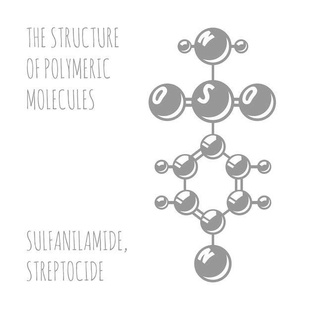 Vector la estructura de las moléculas de estreptocida.