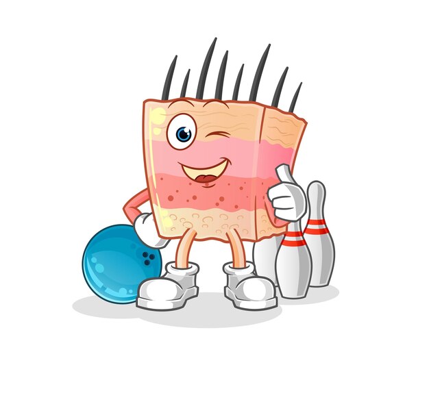 Estructura de la piel jugar a los bolos ilustración vector de caracteres