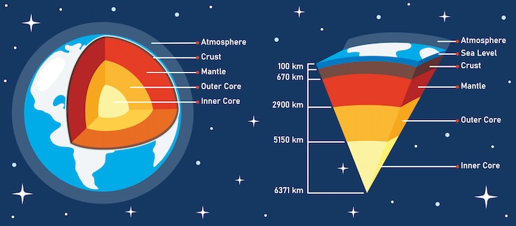 Vector la estructura del planeta tierra