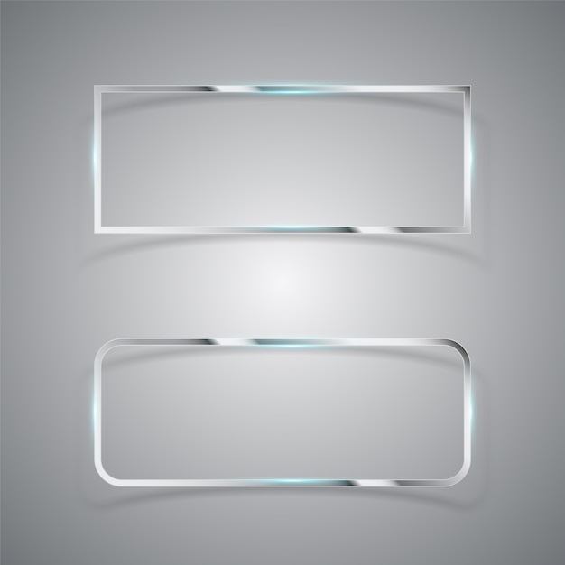 Estructura rectangular de metal cromado.
