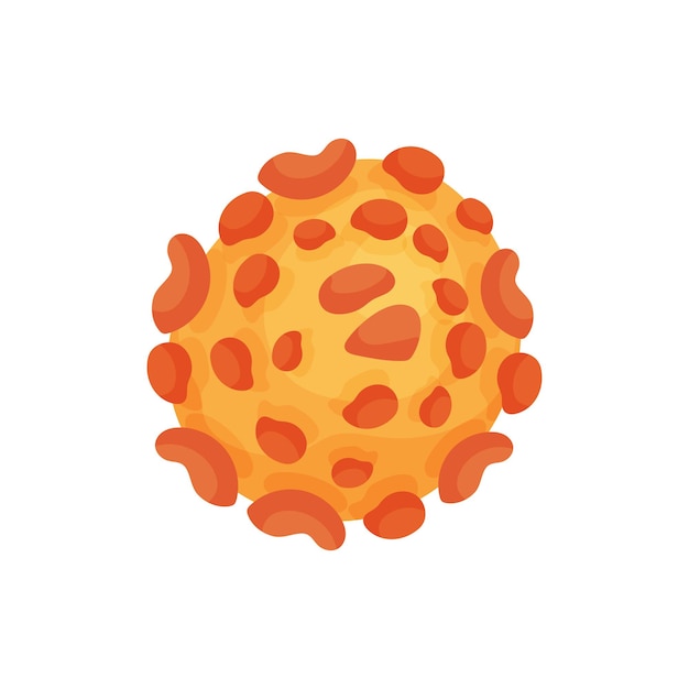 Estructura del virus de la hepatitis B bajo el microscopio Microorganismo biológico Concepto de medicina molecular Elemento de vector plano para el afiche o volante infográfico del libro