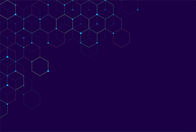 Estructuras moleculares hexagonales abstractas en tecnología y estilo científico Diseño médico Ilustración vectorial