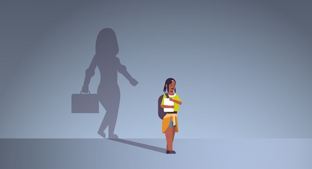 estudiante afroamericana soñando con ser empresaria