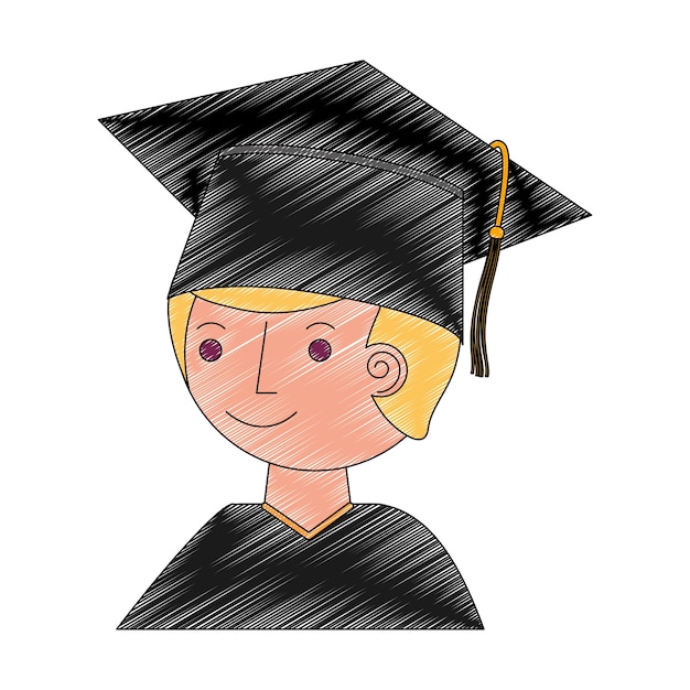 estudiante chico graduado personaje de avatar