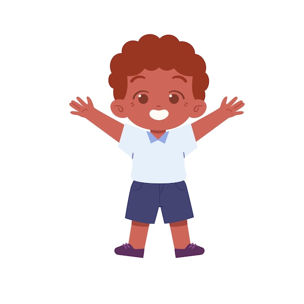 Estudiante de escuela primaria. niño, niños, ilustración
