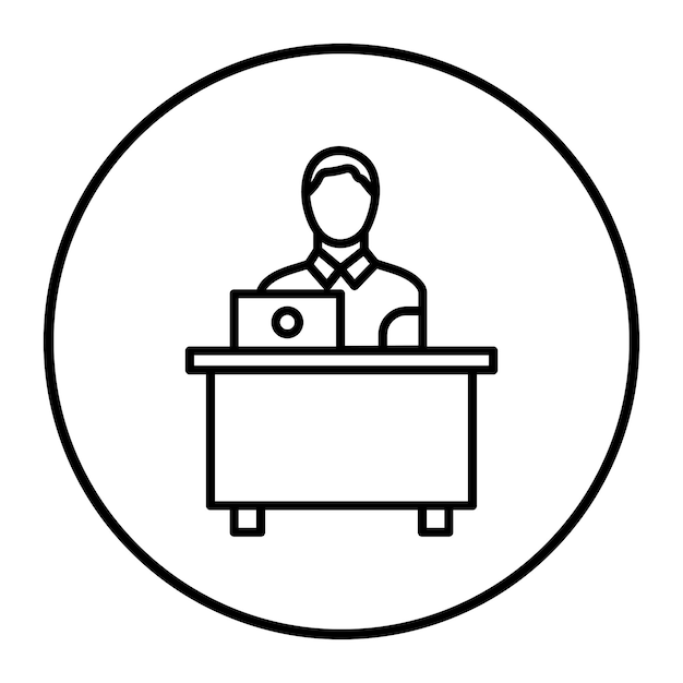 Estudiante estudiando en la ilustración vectorial de la computadora portátil