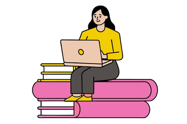 Estudiante estudiando en linea
