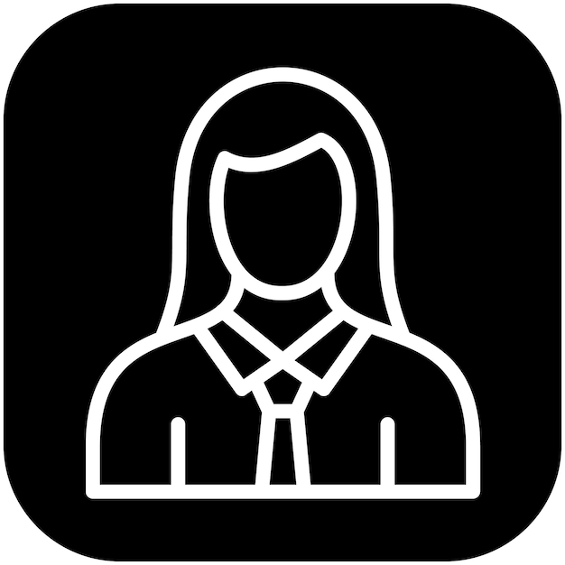 Estudiante Icono vectorial femenino Ilustración del conjunto de iconos de literatura