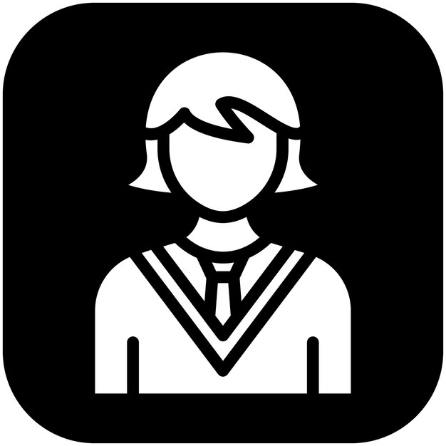 Estudiante Ilustración del icono vectorial femenino del conjunto de iconos de logros
