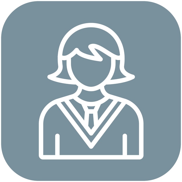 Estudiante Ilustración del icono vectorial femenino del conjunto de iconos de logros