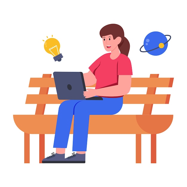 Estudiante en línea de diseño vectorial de moda