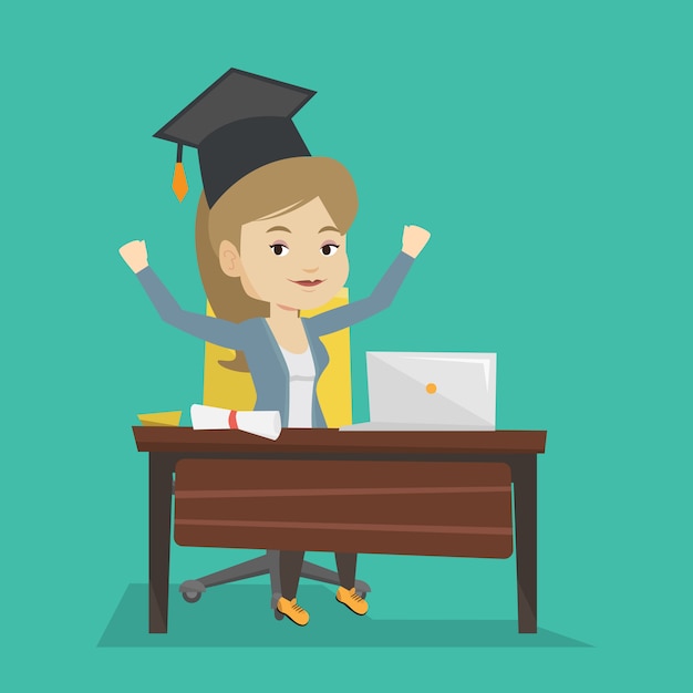 Estudiante que usa la computadora portátil para la educación.