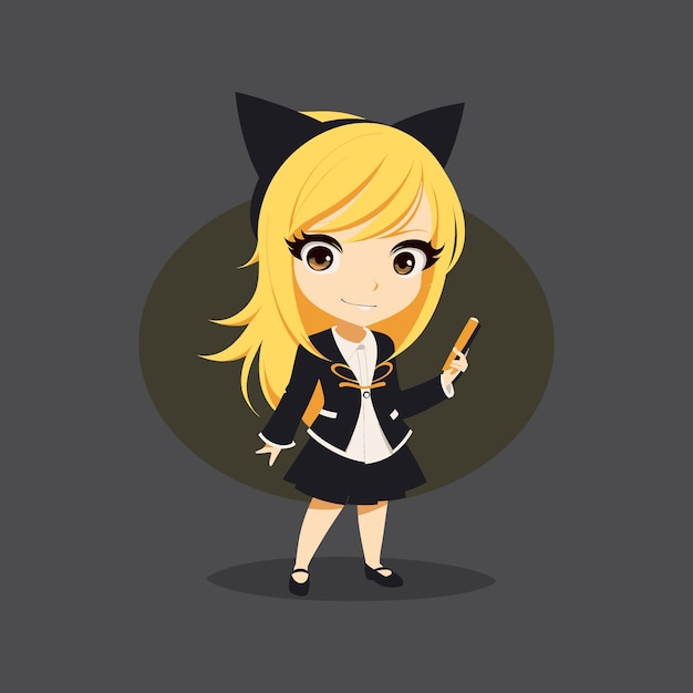 estudiante de secundaria chibi
