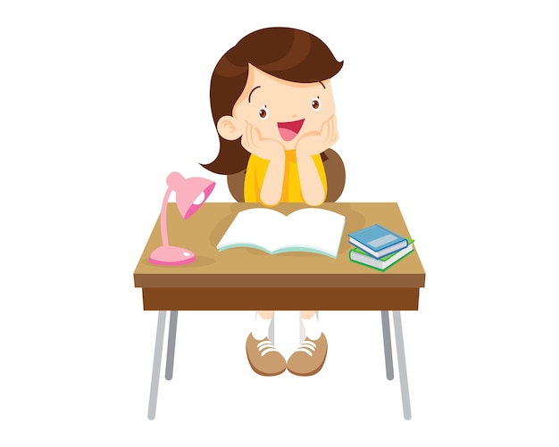 estudiante sentado en el escritorio trabajando para la tarea 2