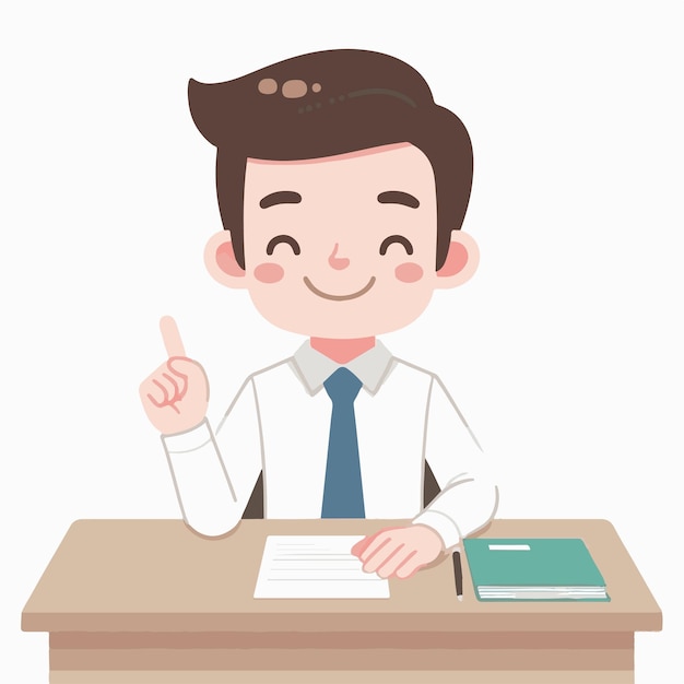 Estudiante sonriente con una idea