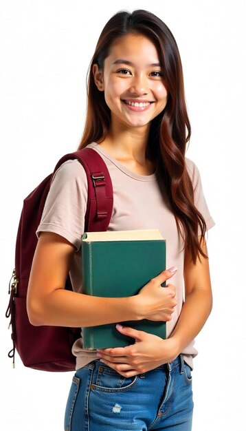 Estudiante sonriente con una mochila