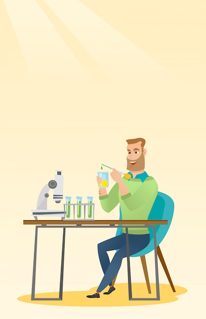 Estudiante trabajando en clase de laboratorio.