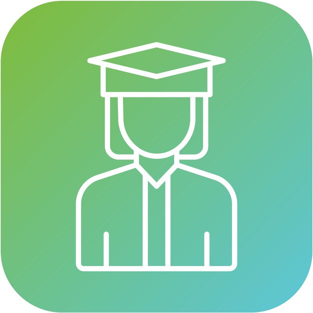 Estudiante universitario de diseño vectorial Estilo de icono femenino
