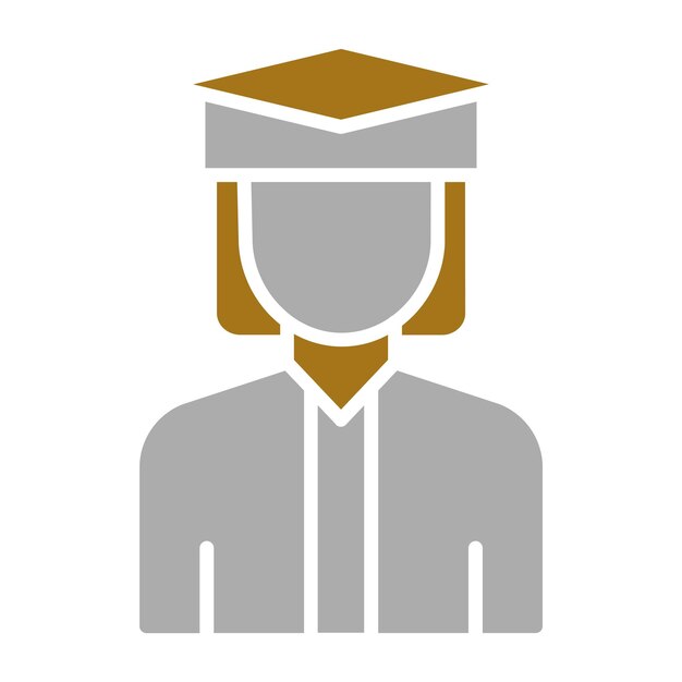 Estudiante universitario de diseño vectorial Estilo de icono femenino