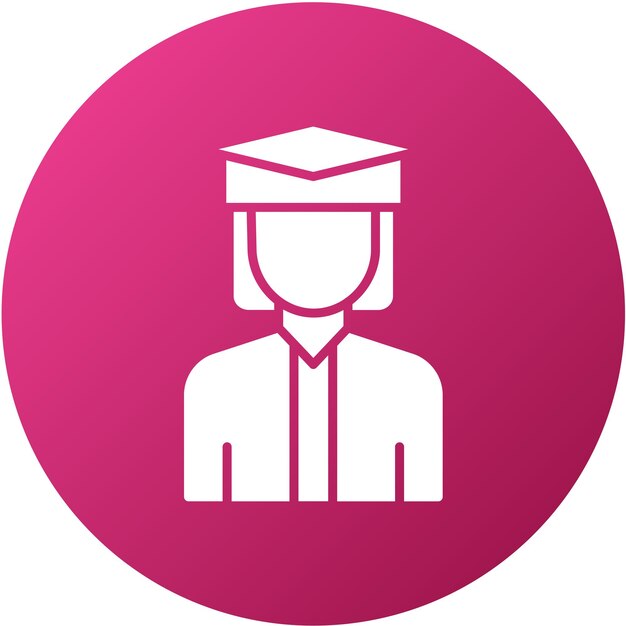 Estudiante universitario de diseño vectorial Estilo de icono femenino