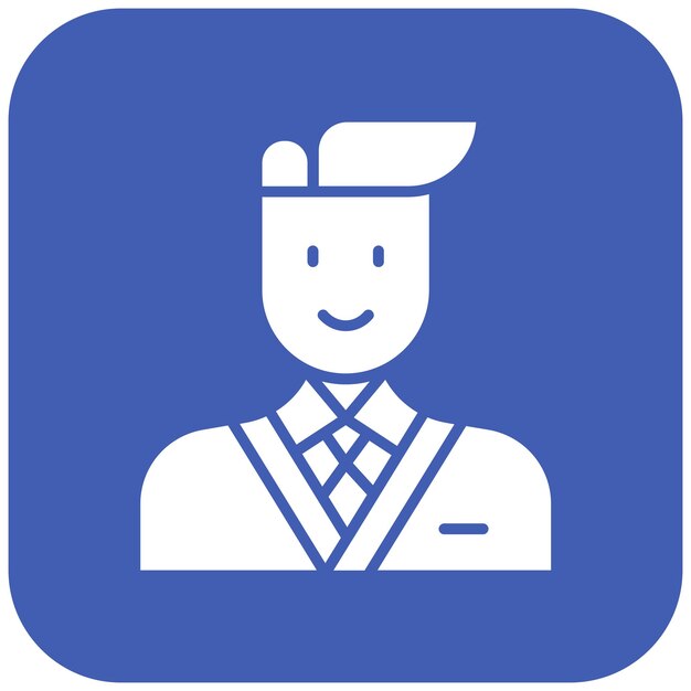 Estudiante universitario Imagen vectorial de icono masculino Se puede usar para profesiones