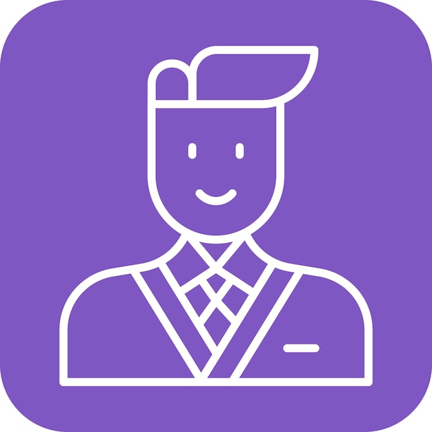 Estudiante universitario Imagen vectorial de icono masculino Se puede usar para profesiones